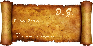Duba Zita névjegykártya