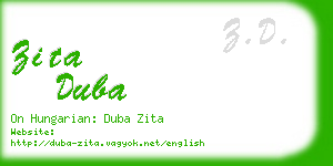 zita duba business card